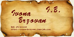 Ivona Brzovan vizit kartica
